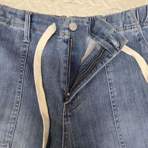 Judy Blue High Waist Jogger Jeans Womens 32 Cropped Drawstring Waist Comfort - Picture 6 of 11